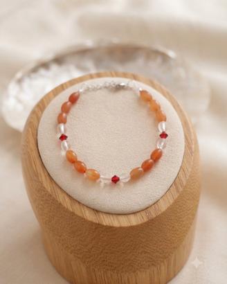 bracciale in agata e quarzo ialino