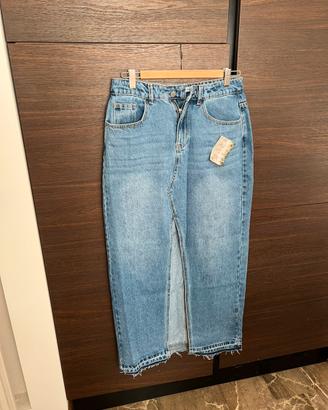 Maxi gonna lunga in jeans Lumina