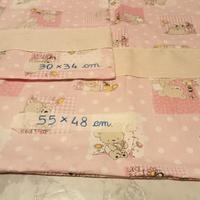 set 2 sacche nascita portabiancheria tela aida