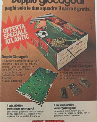 Inserto pubblicitario Doppio Giocagoal Atlantic