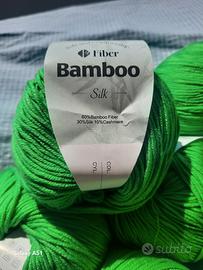 gomitoli di seta bamboo e cachemire 