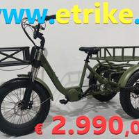 BICI  3 TRE RUOTE FAT ELETTRICA E-TRIKE CARGO BIKE