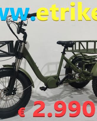 BICI  3 TRE RUOTE FAT ELETTRICA E TRIKE CARGO BIKE
