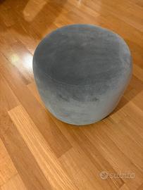 Pouf ikea in velluto grigio