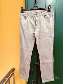 Pantaloni 5 taschi stampa floreale ton sur ton  L