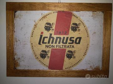targa in legno cartello ichnusa