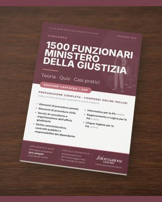 Manuale Concorso Min. Giustizia 1500 Completa
