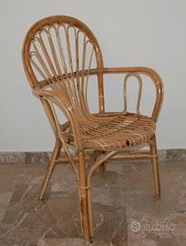 Sedia legno in vimini giunco da giardino soggiorno - Arredamento e  Casalinghi In vendita a Venezia
