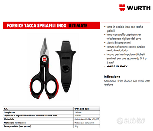 FORBICI ELETTRICISTA WURTH