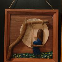 Quadro a rilievo in legno di pino e tiglio