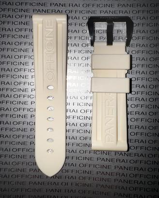 Panerai cinturino 24mm gomma fluoro bianco