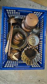 Lotto oggetti in rame da cucina 