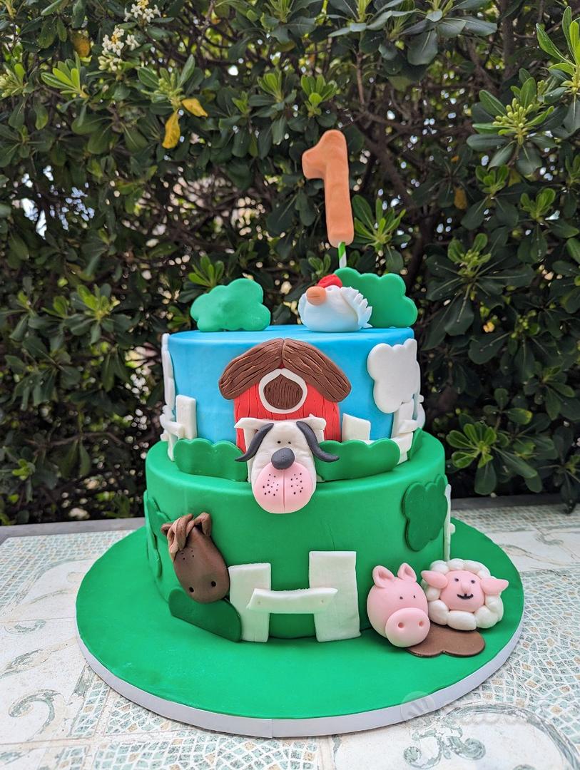 Torta scenografica compleanno cane vari animali - Tutto per i bambini In  vendita a Napoli