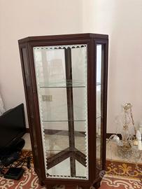 Vetrina vintage in legno e vetro 