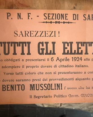 Manifesto originale P.N.F 1924