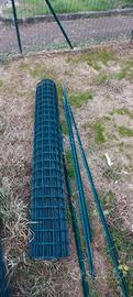 Rete metallica h1.75mt x 25mt + 10 pali h2mt