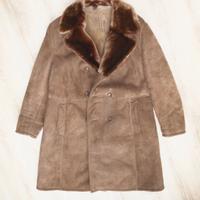 Montone scamosciato anni 70 cappotto Tg. 58 XXL