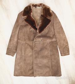 Montone scamosciato anni 70 cappotto Tg. 58 XXL