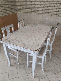 TAVOLO ANTICO IN PIENO LEGNO RESTAURATO
