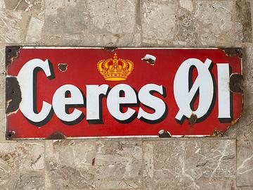 Insegna ceres birra cm 98 epoca vintage cartello