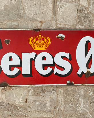 Insegna ceres birra cm 98 epoca vintage cartello