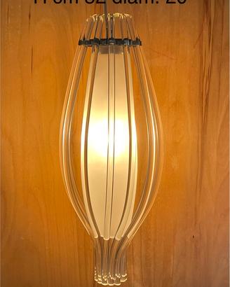 Lampadario in vetro satinato e trasparente