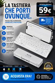 tastiera bluetooth pieghevole per smartphone 