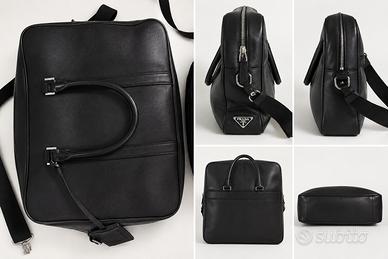 Prada Borsa Originale da Lavoro in Pelle Nera