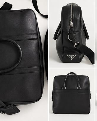 Prada Borsa Originale da Lavoro in Pelle Nera