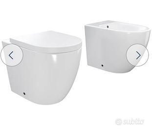 coppia sanitari filo muro completi di accessori 