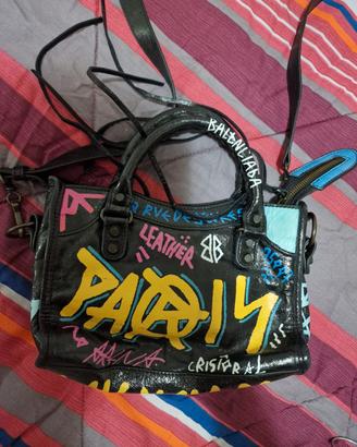 Borsa Balenciaga city classic graffiti mini 