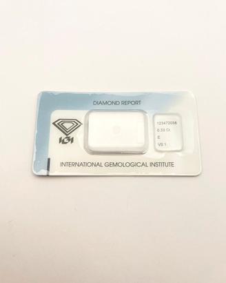 Solitario oro 18KT diamante 0.33 VS1 E IGI SALVINI