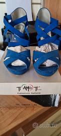 Scarpe aperte donna tacco 12 blu mis. 38