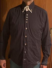 Camicia uomo blu cotone tg. L