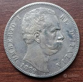 ARGENTO 5 LIRE UMBERTO I 
