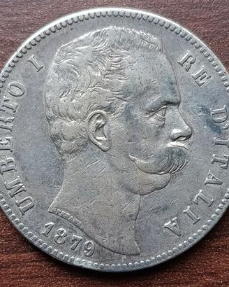 ARGENTO 5 LIRE UMBERTO I 