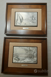 Coppia Quadri Ottaviani in Argento 925