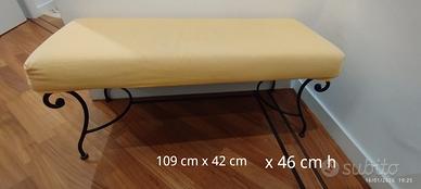 panchetta  in ferro battuto con seduta imbottita