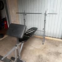 Panca palestra declinabile con bilanciere e manubr