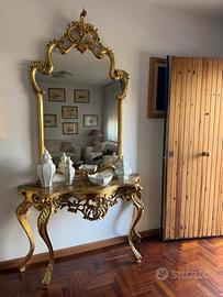 Consolle stile barocco dorata