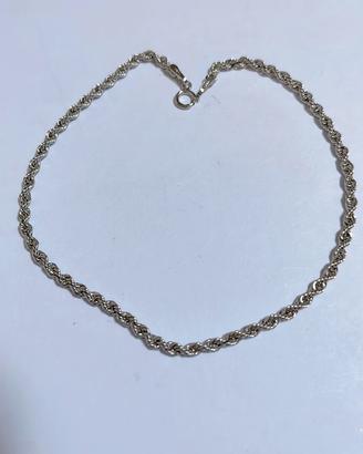 Braciale funetta oro bianco 18kt 750