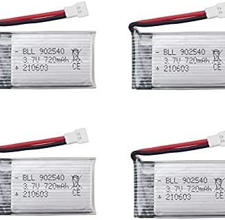 Set 4 Batterie LiPo 3.7V 720mAh per Syma X5 RC