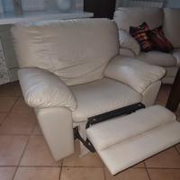 Poltrona Relax Reclinabile in Pelle – Colore Beige