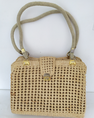 Borsa di raffia vintage anni 60