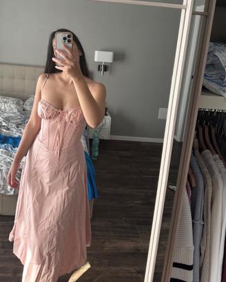 Vestito midi BABYBOO con corsetto rosa Blush