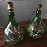 Damigiana dipinta a mano con kit lampada.