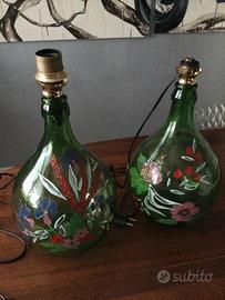 Damigiana dipinta a mano con kit lampada.