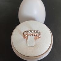 Anello bolliccine oro rosa e argento dodo