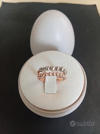 Anello bolliccine oro rosa e argento dodo