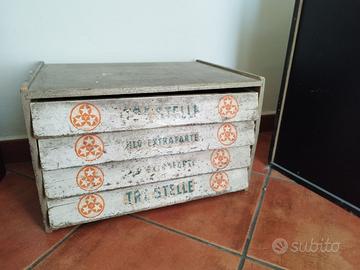 Antica Rara Cassettiera Merceria Italiana Cucirino